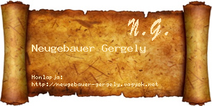 Neugebauer Gergely névjegykártya